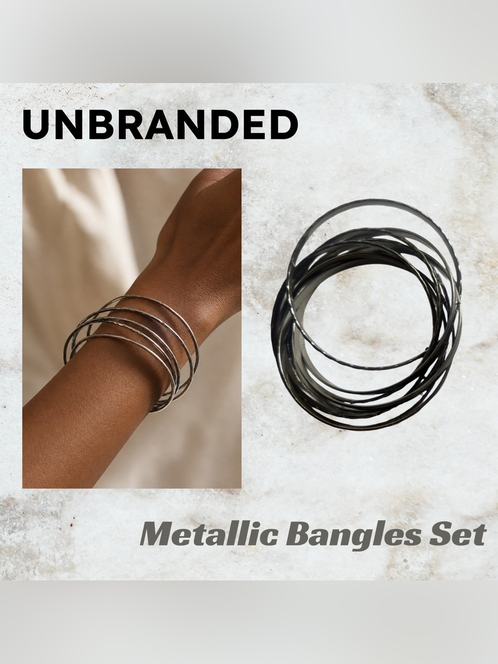 👍GUC UNBRANDED | 6-7 cm | Classic Everyday Mixed metallic tribal bangles set